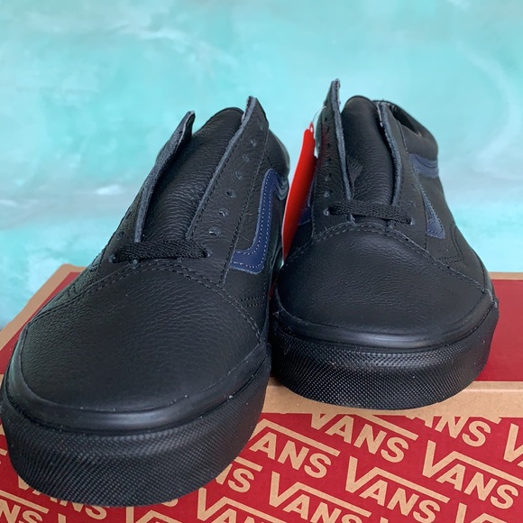 VANS OLD SKOOL LEATHER POP BLACK/DRESS BLUES WMNS - Picture 10 of 14